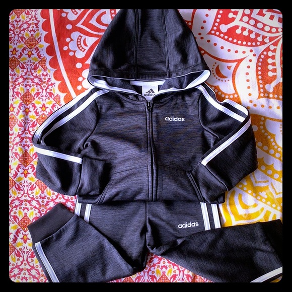 adidas Other - Adidas Classic Hooded Black & White Track Suit